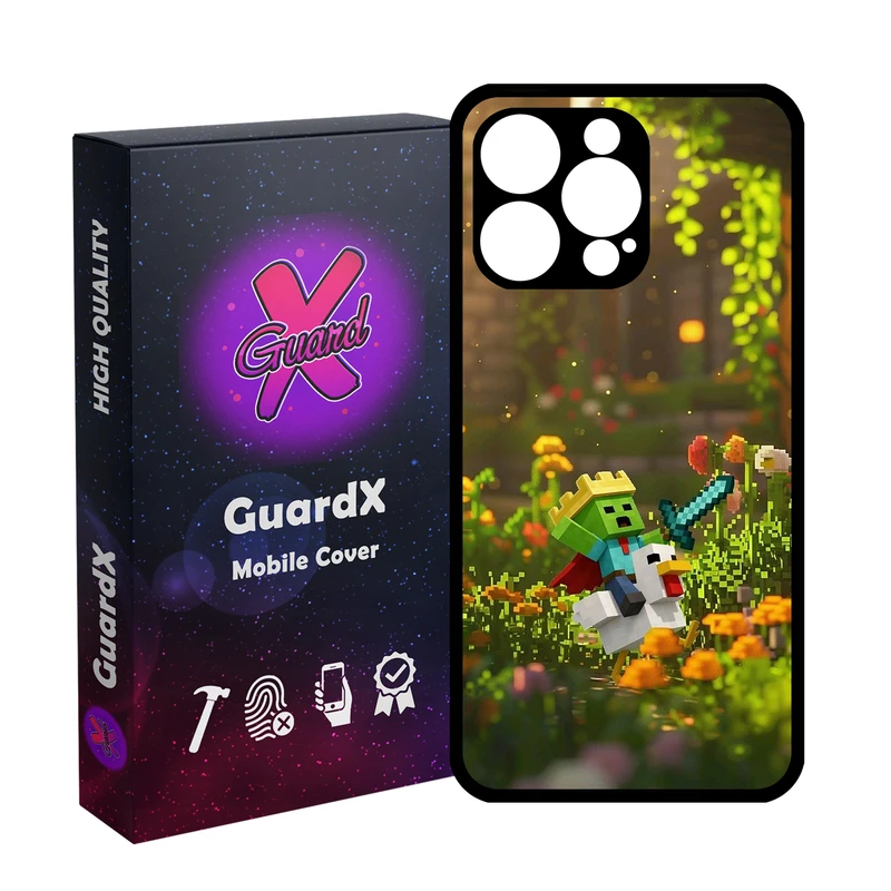 کاور گارد ایکس طرح ماینکرفت مدل 10880 مناسب برای گوشی موبایل اپل iPhone 15 Pro Max