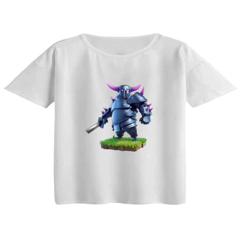 کراپ تی‌شرت آستین کوتاه زنانه مدل کلش رویال کد 11