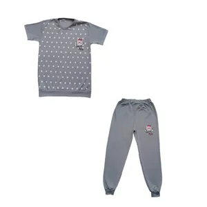 ست تی شرت آستین کوتاه و شلوار زنانه مدل خال خالی