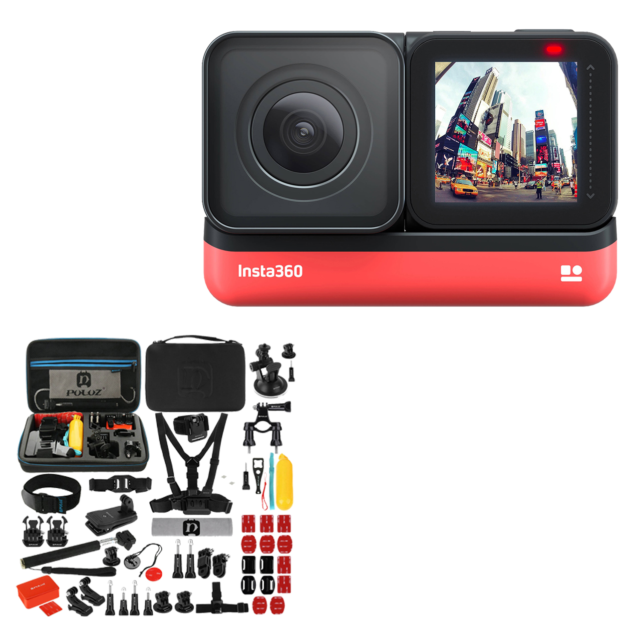 دوربین فیلم برداری ورزشی اینستا 360 مدل ONE R Twin Edition به همراه لوازم جانبی پلوز