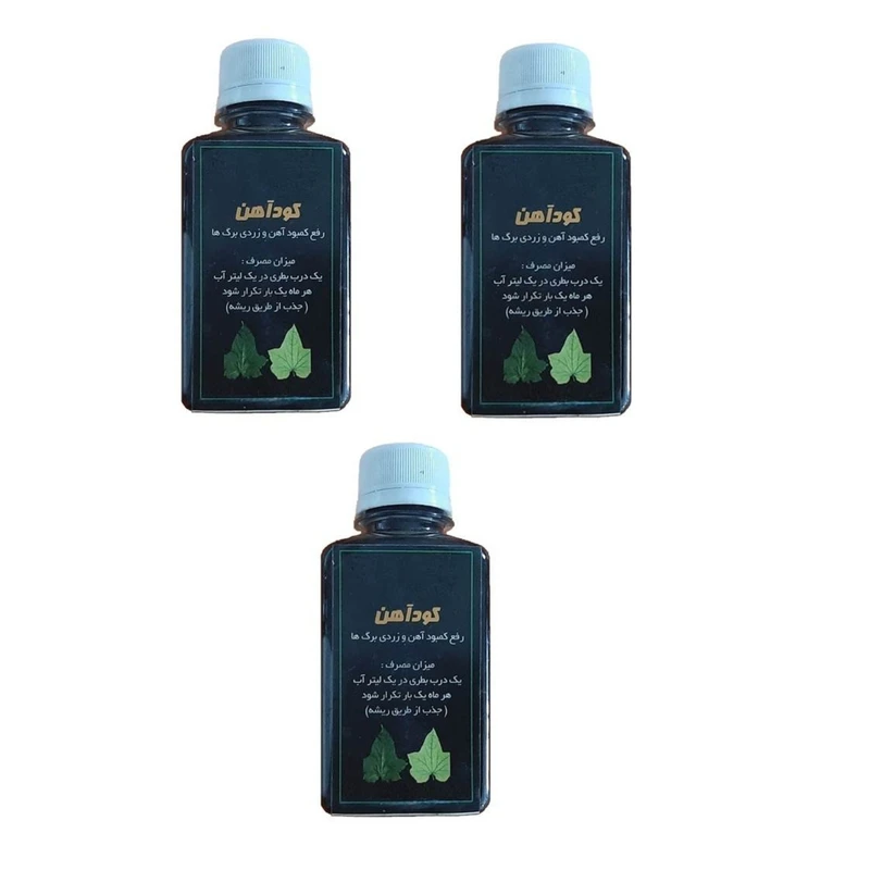 کود آهن سبز رویش اصفهان کد M170 حجم ۱۲۰ میلی لیتر بسته ۳ عددی