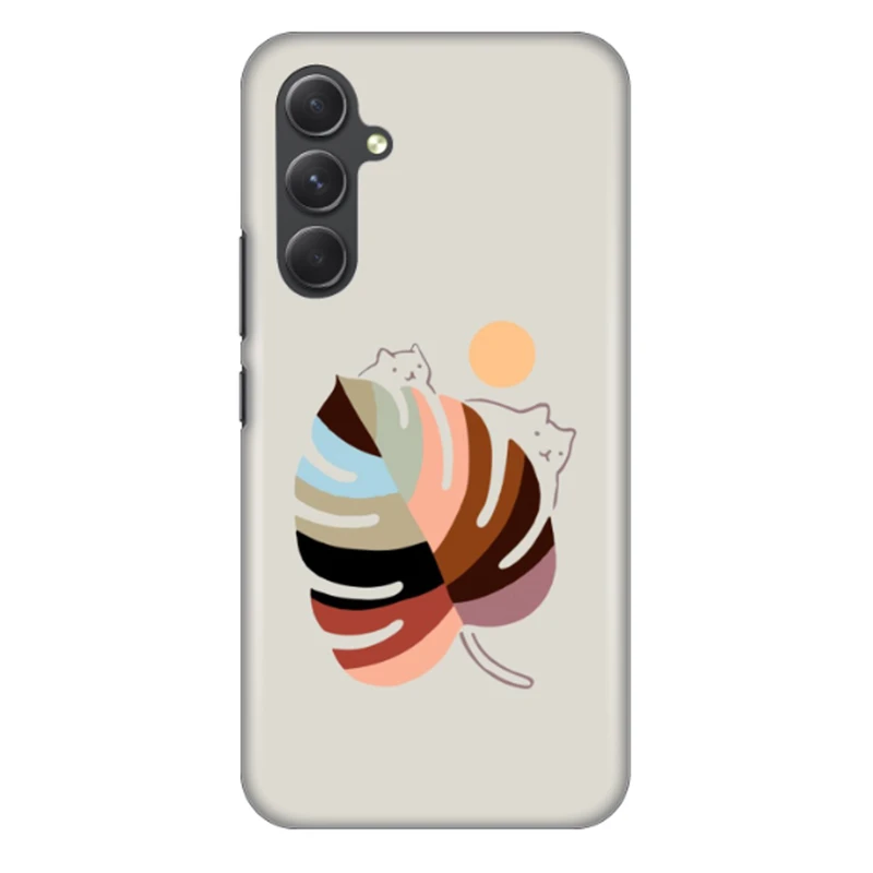 کاور طرح گربه و برگ کد DIMO-014 مناسب برای گوشی موبایل سامسونگ Galaxy A54