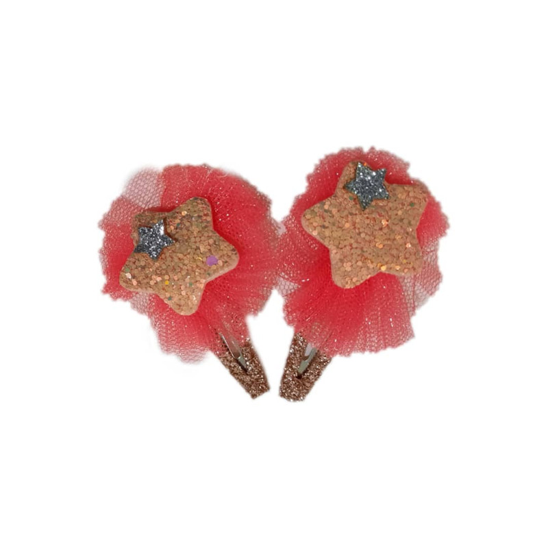 گیره مو دخترانه مدل ستاره بسته دو عددی