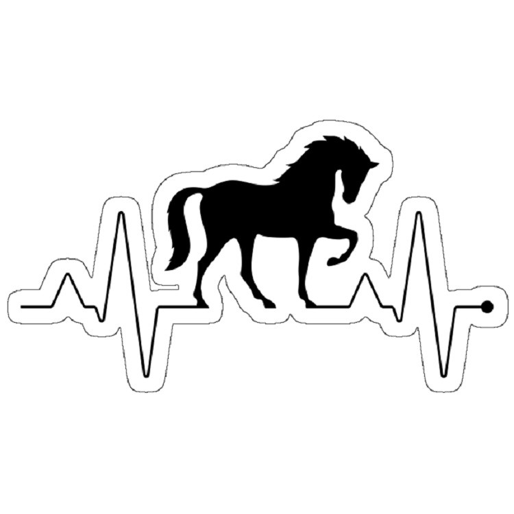 استیکر لپ تاپ مدل EKG I Love Horse