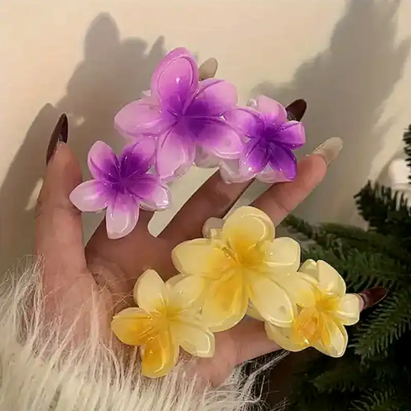 کلیپس مو زنانه مدل سه گل پلومریا کد brg 4235