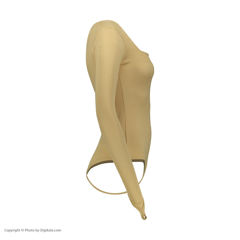 بادی آستین بلند زنانه پپا مدل Always classy  رنگ عسلی