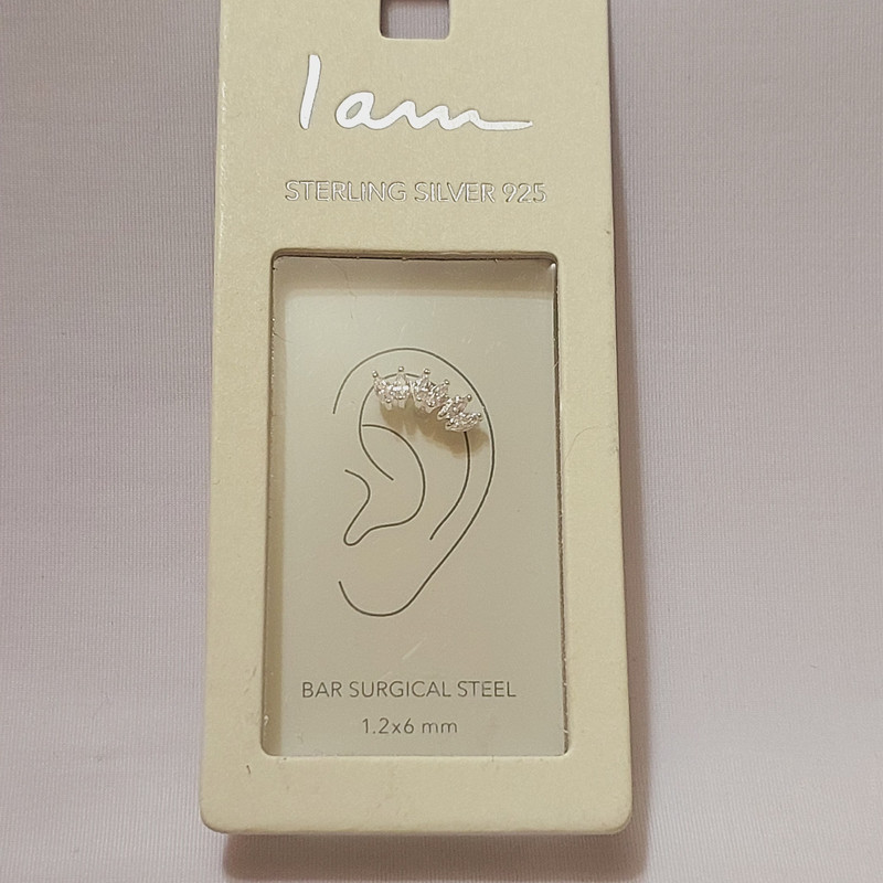 پیرسینگ نقره زنانه آی ام مدل کریستالی