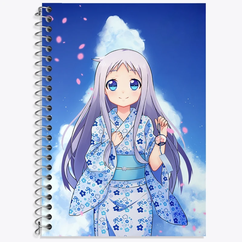 دفتر زبان 50 برگ خندالو مدل سه خط طرح میکو هونما انیمه آنوهانا کد 31949