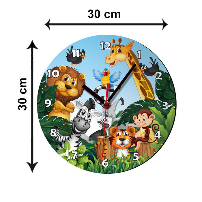 ساعت دیواری کودک باروچین مدل حیوانات جنگل کد 82