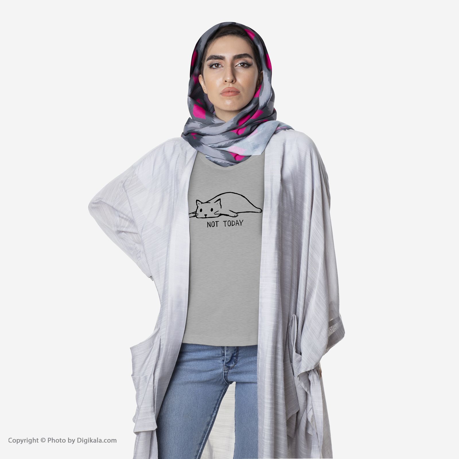 تی شرت آستین کوتاه زنانه طرح امروز نه مدل S350 -  - 3