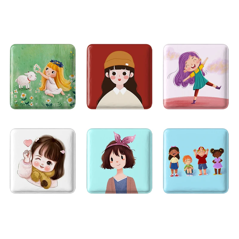 مگنت خندالو طرح دخترانه فانتزی کد 1646A مجموعه 6 عددی