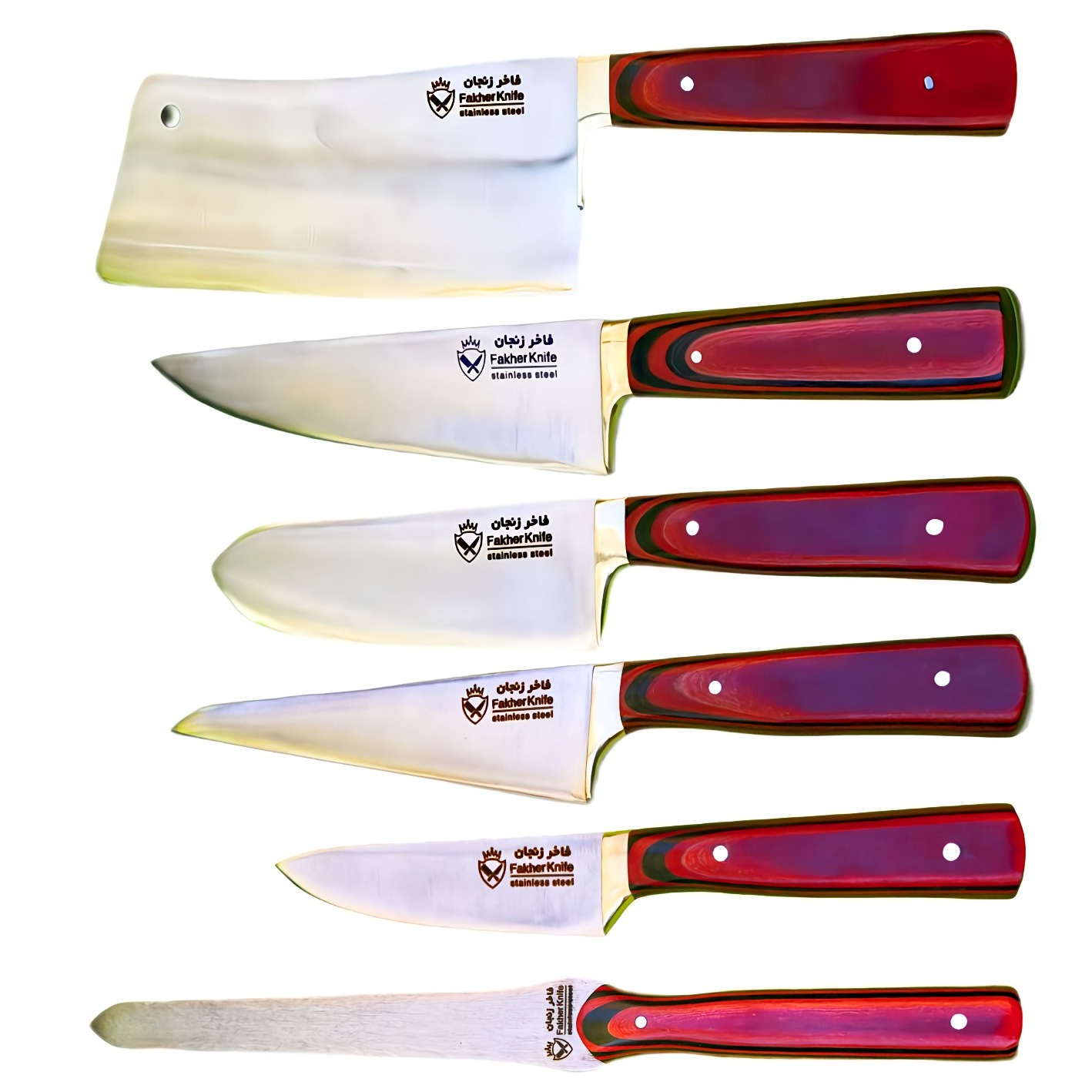 سرویس چاقوی 6 پارچه فاخر زنجان مدل حرفه ای 001