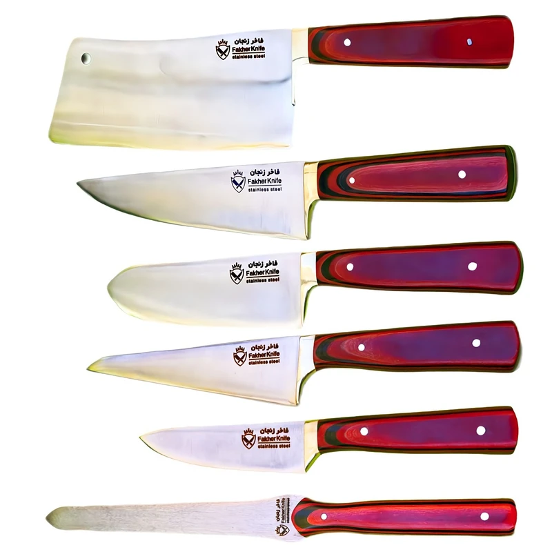 سرویس چاقوی 6 پارچه فاخر زنجان مدل حرفه‌ای 001