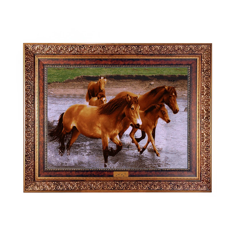 تابلو فرش ماشینی نقش نگار رضوی طرح اسب کد 1066C