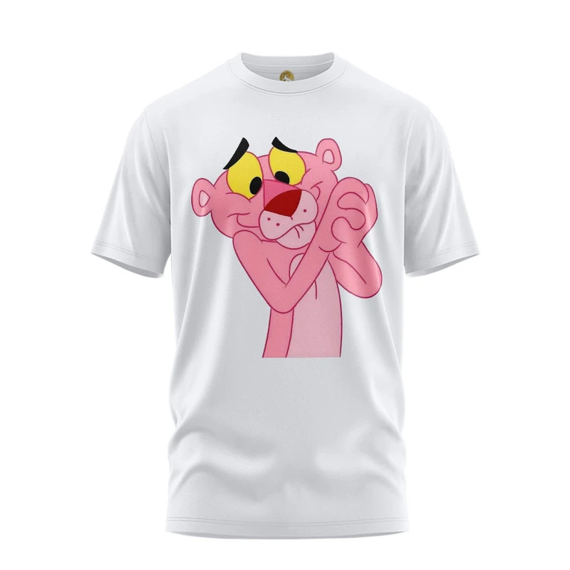 تی شرت آستین کوتاه زنانه هومرو مدل TW390 طرح پلنگ صورتی