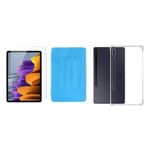 کیف کلاسوری مدل Folio مناسب برای تبلت Galaxy Tab S7 SM-T875 به همراه کاور ژله ای fence و محافظ صفحه نمایش