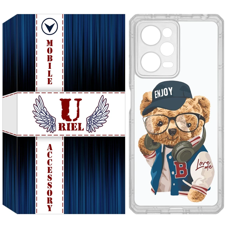 کاور یوریل مدل Clear کد 35 طرح تدی مناسب برای گوشی موبایل شیائومی Poco X5 Pro / Redmi Note 12 Pro / Note 12 Pro Plus