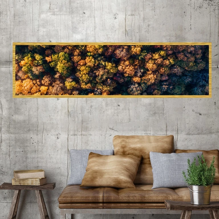 تابلو بکلیت طرح منظره جنگل سوزنی مدل کشیده T-7586