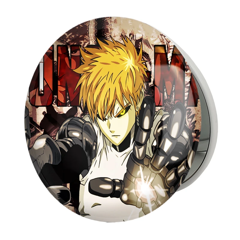 آینه جیبی خندالو طرح جنوس انیمه مرد تک مشتی One Punch Man مدل تاشو کد 11371 