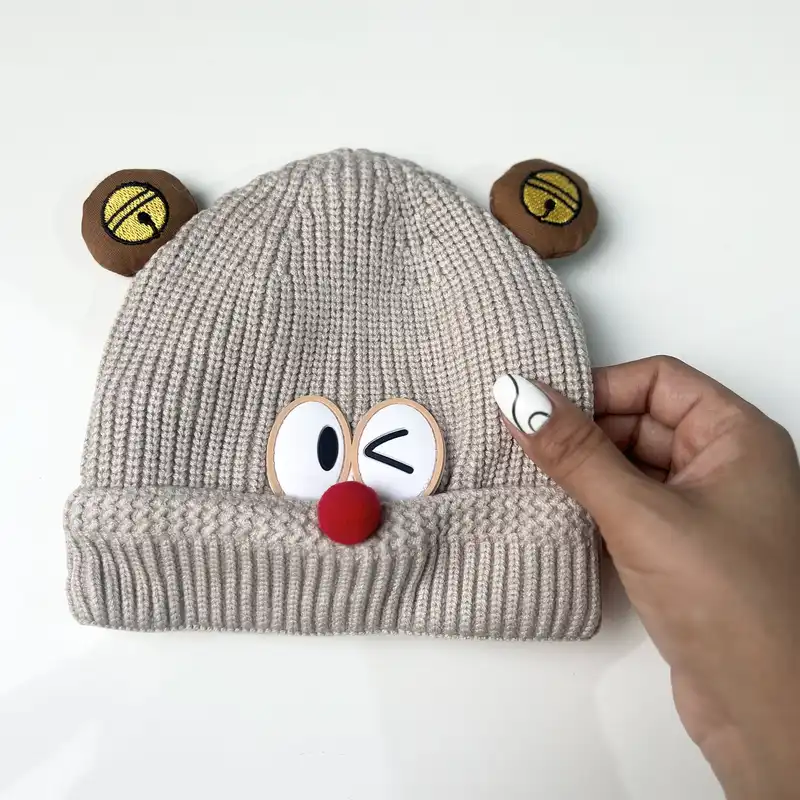 کلاه بافتنی بچگانه مدل فانتزی چشمک کد KE R M 9