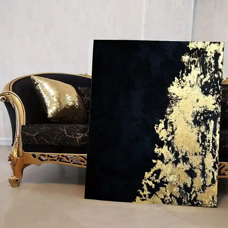 تابلو نقاشی ورق طلا مدل نقش برجسته دکوراتیو کد 0105