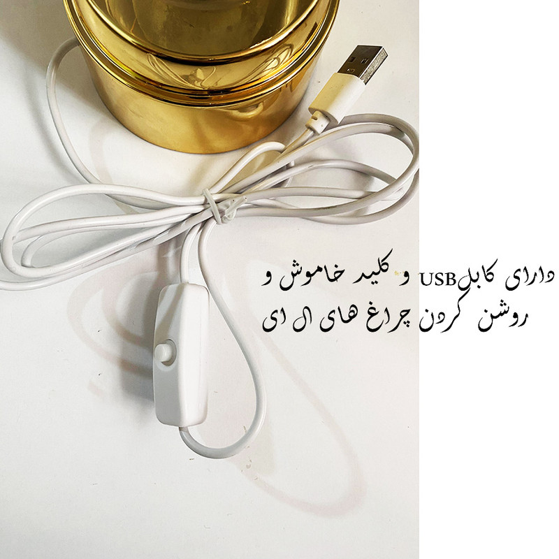 چراغ خواب مدل گوی کریستال چرخان طرح ماه و دختر
