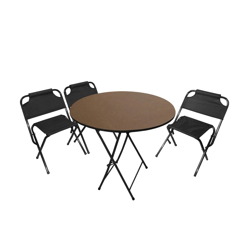 میز و صندلی سفری میزیمو مدل برزنتی پشتدار کد 7682 مجموعه 4 عددی