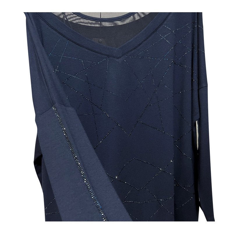 بلوز آستین بلند زنانه کازه مدل ضربدری نگینی