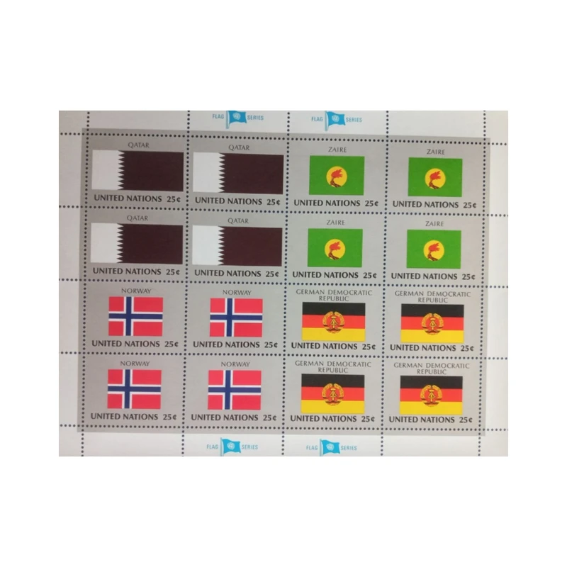 تمبر یادگاری مدل سازمان ملل پرچم مجموعه 16 عددی 