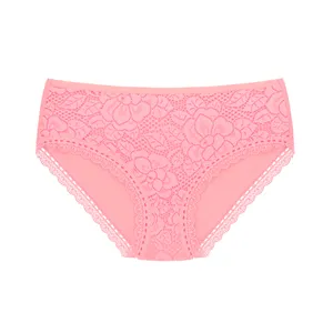 شورت زنانه مدل نخی اسلیپ گیپور گل رز رنگ صورتی کمرنگ