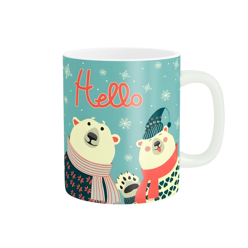 ماگ مدل طراحی زمستانی خرس های قطبی کد 1481