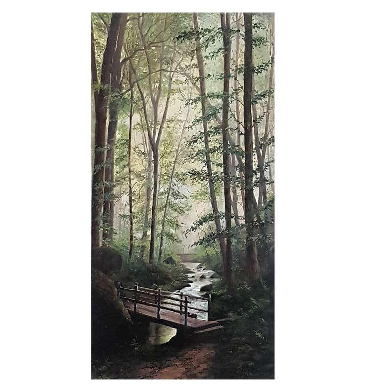 تابلو نقاشی رنگ روغن طرح جنگل کد 98