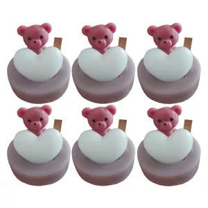 شمع دست ساز مدل گیفت طرح خرس مجموعه 6 عددی