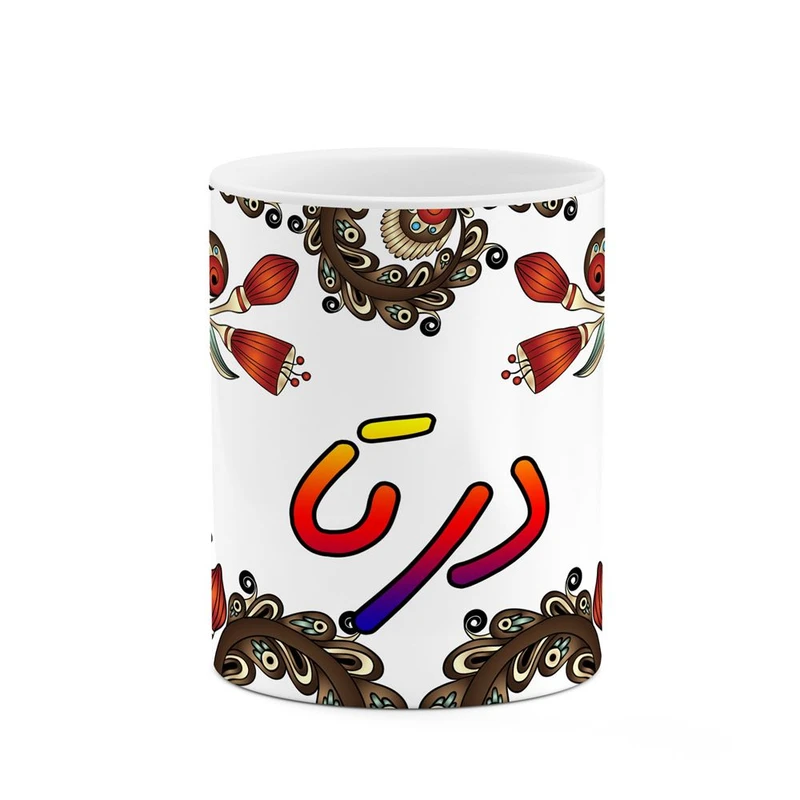 ماگ کاکتی مدل اسم درتا طرح سنتی گل و بته کد mgh44961