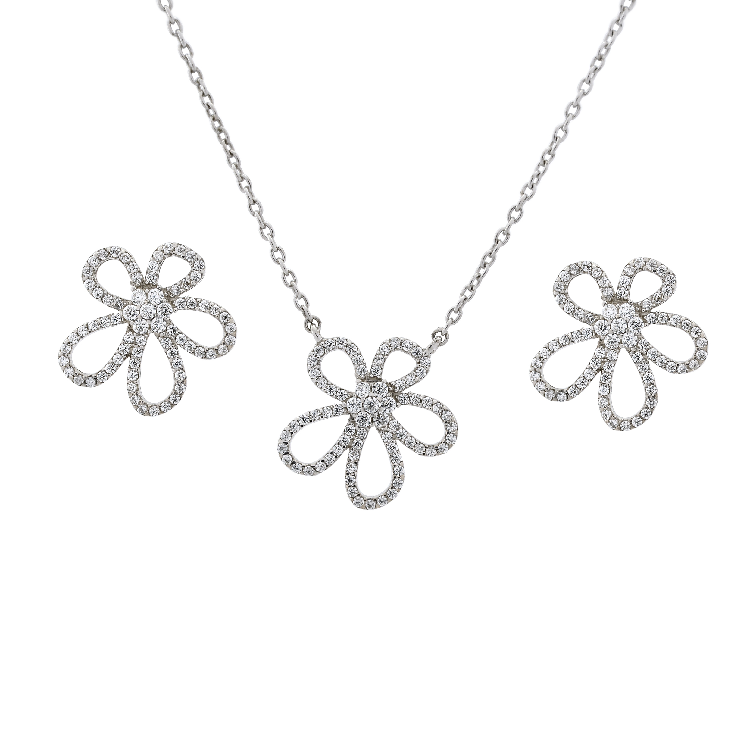 نیم ست نقره زنانه مدل  edn4522