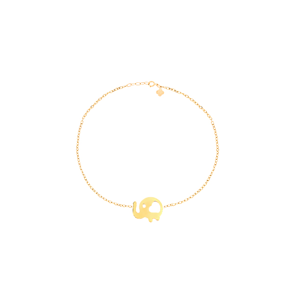 دستبند طلا 18 عیار دخترانه ماوی گالری مدل فیل لیزری