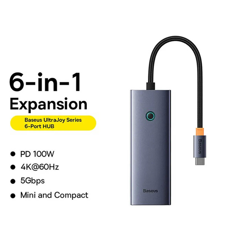 هاب 6 پورت USB-C باسئوس مدل BS-OH118