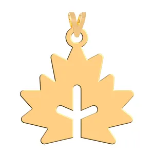 آویز گردنبند طلا 18 عیار زنانه فرشته مدل برگ WNL-000276