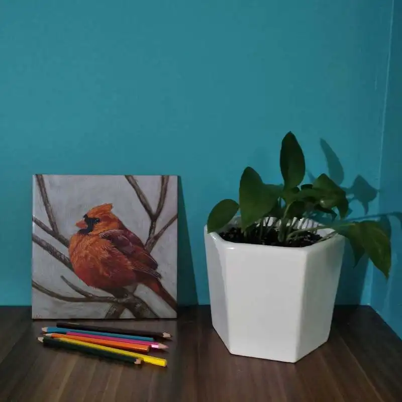 کاشی طرح نقاشی پرنده مدل لوحی BDT164