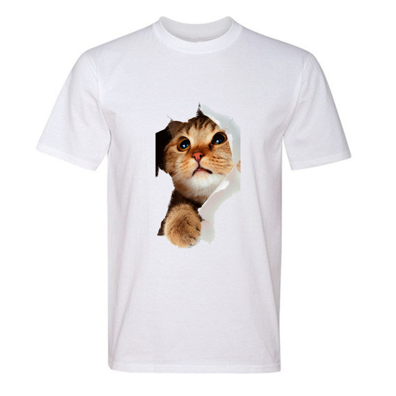 تی شرت آستین کوتاه مردانه مدل T309 طرح گربه