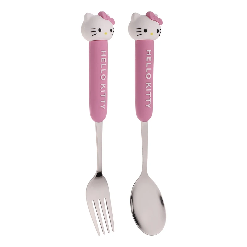 قاشق و چنگال کودک مدل Hello Kitty بسته 2 عددی 