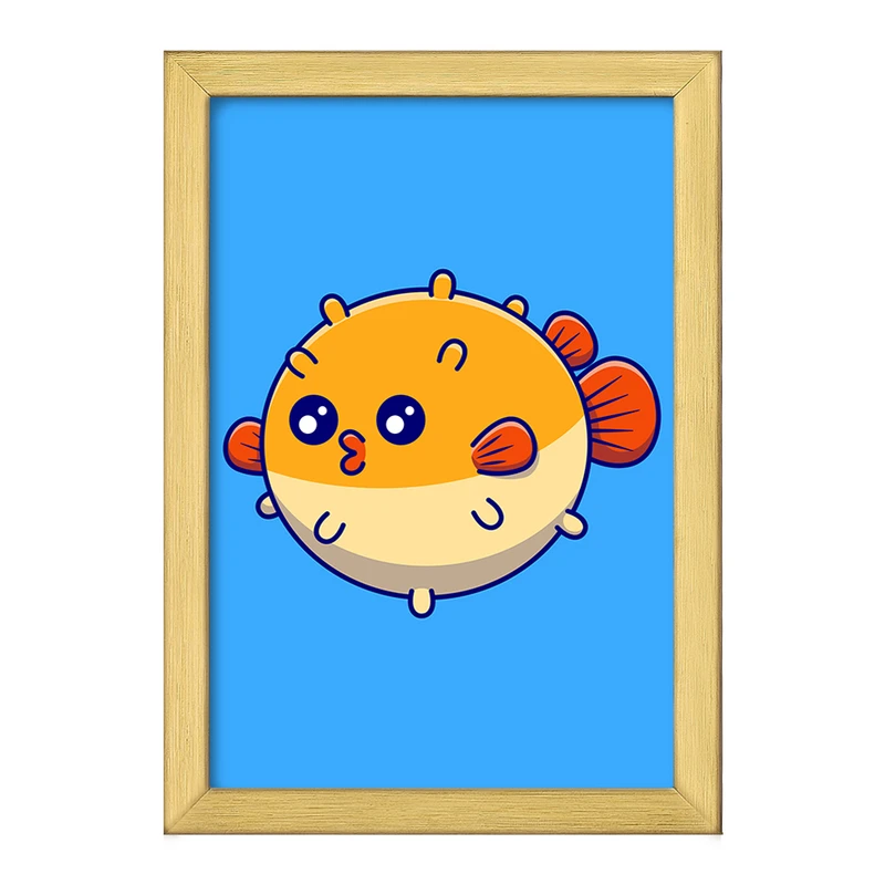 تابلو خندالو طرح حیوانات بامزه ماهی بادکنکی کد 29640