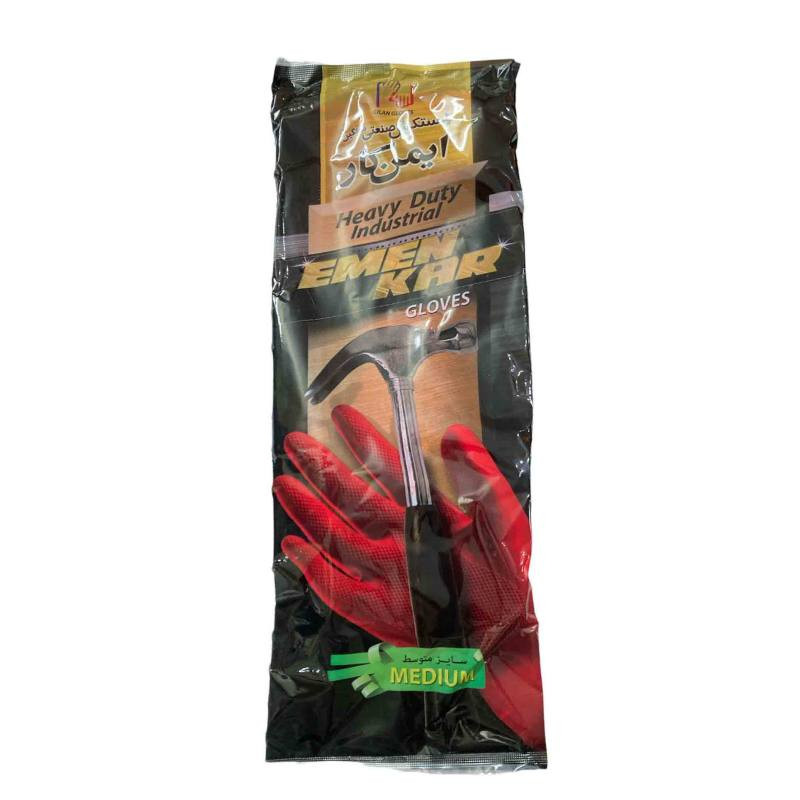 دستکش صنعتی دستکش  گیلان مدل ایمن کار XL مجموعه 12 عددی