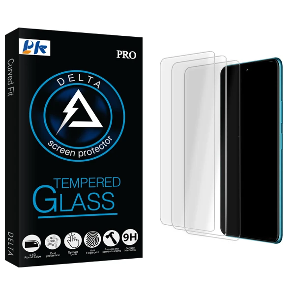 محافظ صفحه نمایش شیشه ای پی کی مدل Delta Glass MIX3 مناسب برای گوشی موبایل شیائومی Poco F3 NFC بسته سه عددی