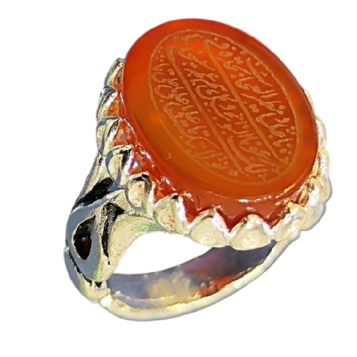 انگشتر عقیق مردانه مدل سنگ خطی نادعلی کد 77 انگشتر عقیق مردانه مدل سنگ خطی نادعلی کد 77