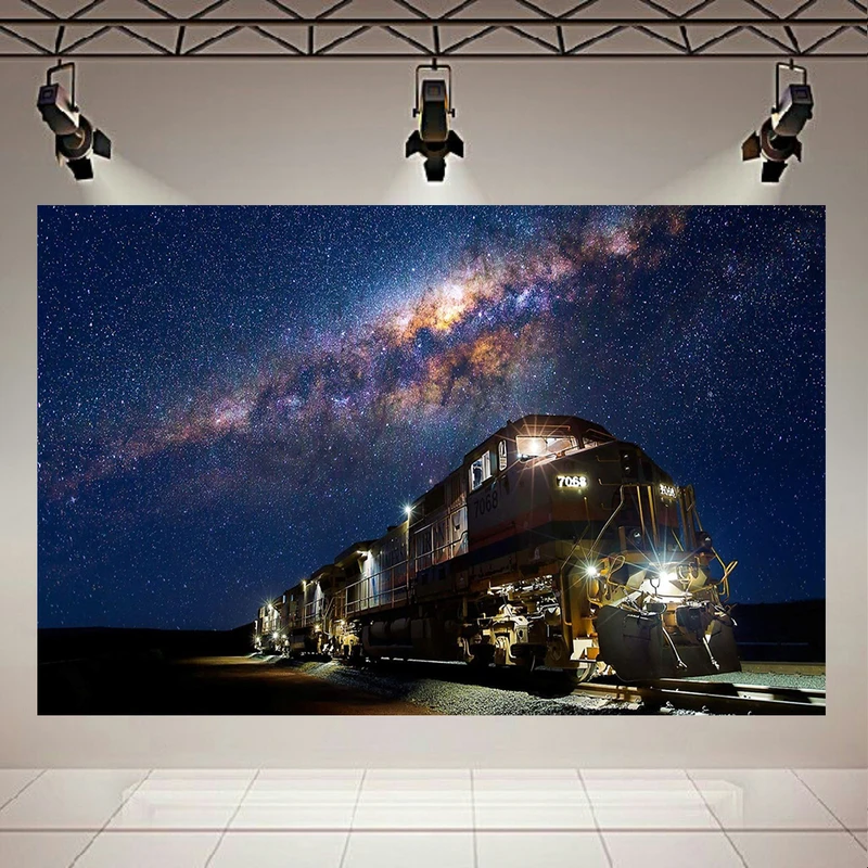 تابلو بوم طرح کهکشان و ستارگان مدل قطار کد AR1380