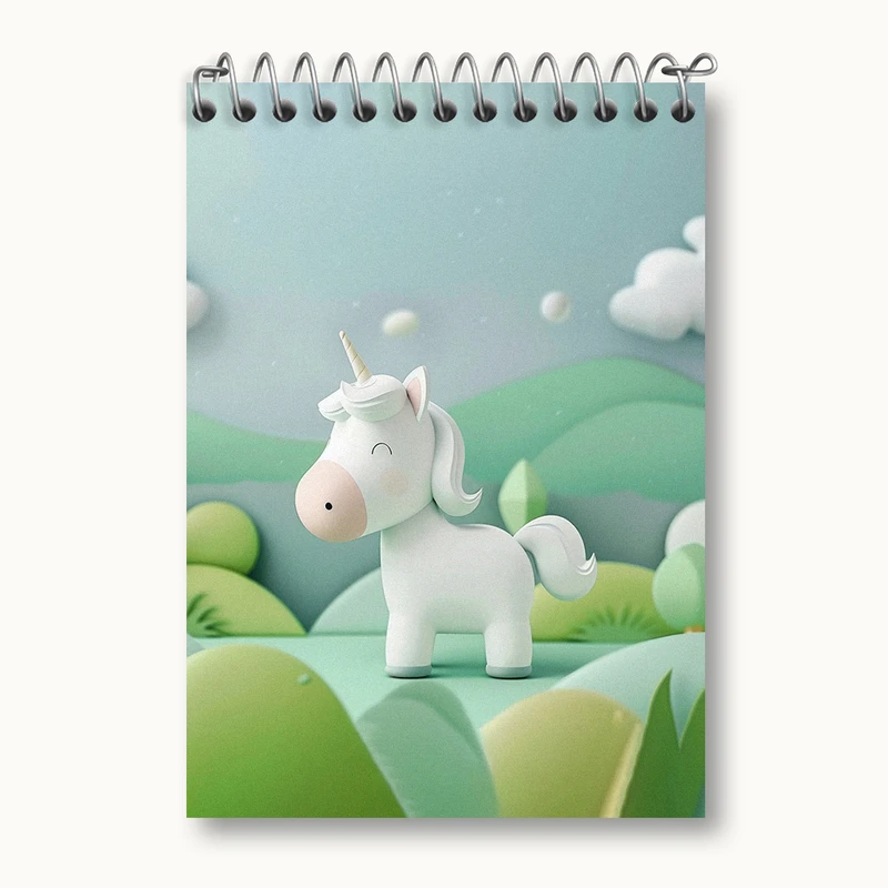 دفتر یادداشت 50 برگ خندالو طرح اسب تک شاخ کد N2256