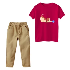 ست تی‌شرت و شلوار دخترانه مدل سگ بازیگوش