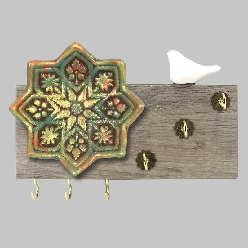 جاکلیدی مدل کاشی و پرنده شمسه