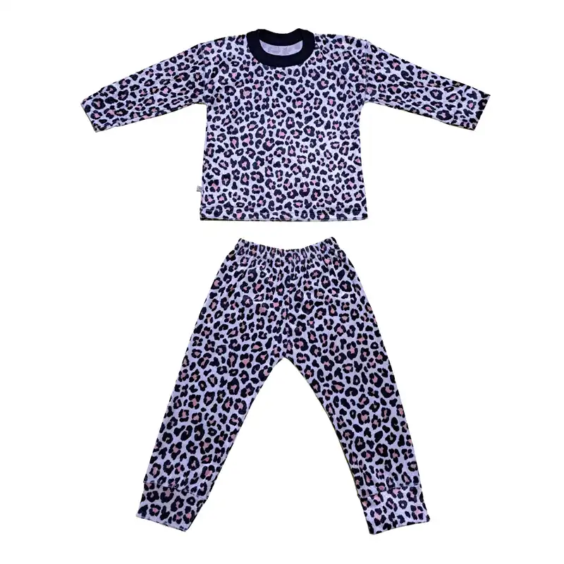 ست بلوز و شلوار بچگانه مدل مخمل پلنگی